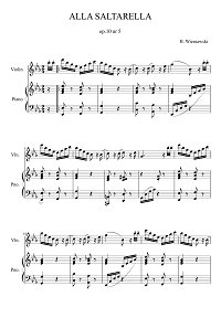 Wieniawski - Alla Saltarella op.10 N5 for violin - Piano part - First page